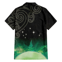 New Zealand Matariki Family Matching Short Sleeve Bodycon Dress and Hawaiian Shirt Pleiades Star Cluster Green Galaxy LT05 - Polynesian Pride