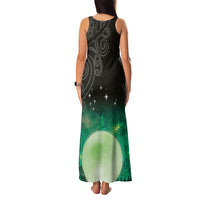 New Zealand Matariki Family Matching Tank Maxi Dress and Hawaiian Shirt Pleiades Star Cluster Green Galaxy LT05 - Polynesian Pride
