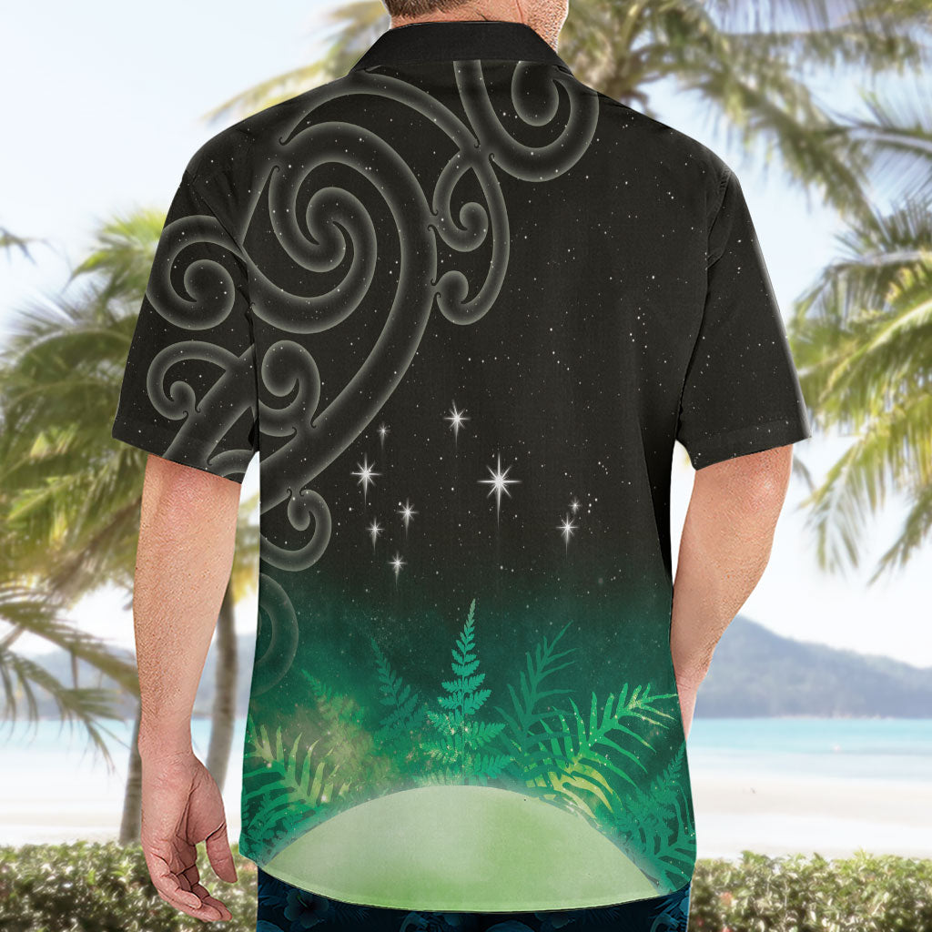 New Zealand Matariki Hawaiian Shirt Pleiades Star Cluster Green Galaxy LT05 - Polynesian Pride