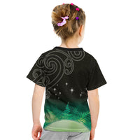 New Zealand Matariki Kid T Shirt Pleiades Star Cluster Green Galaxy