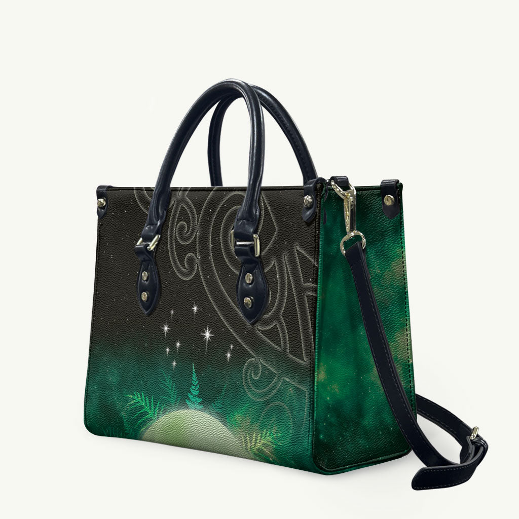 New Zealand Matariki Leather Bag Pleiades Star Cluster Green Galaxy