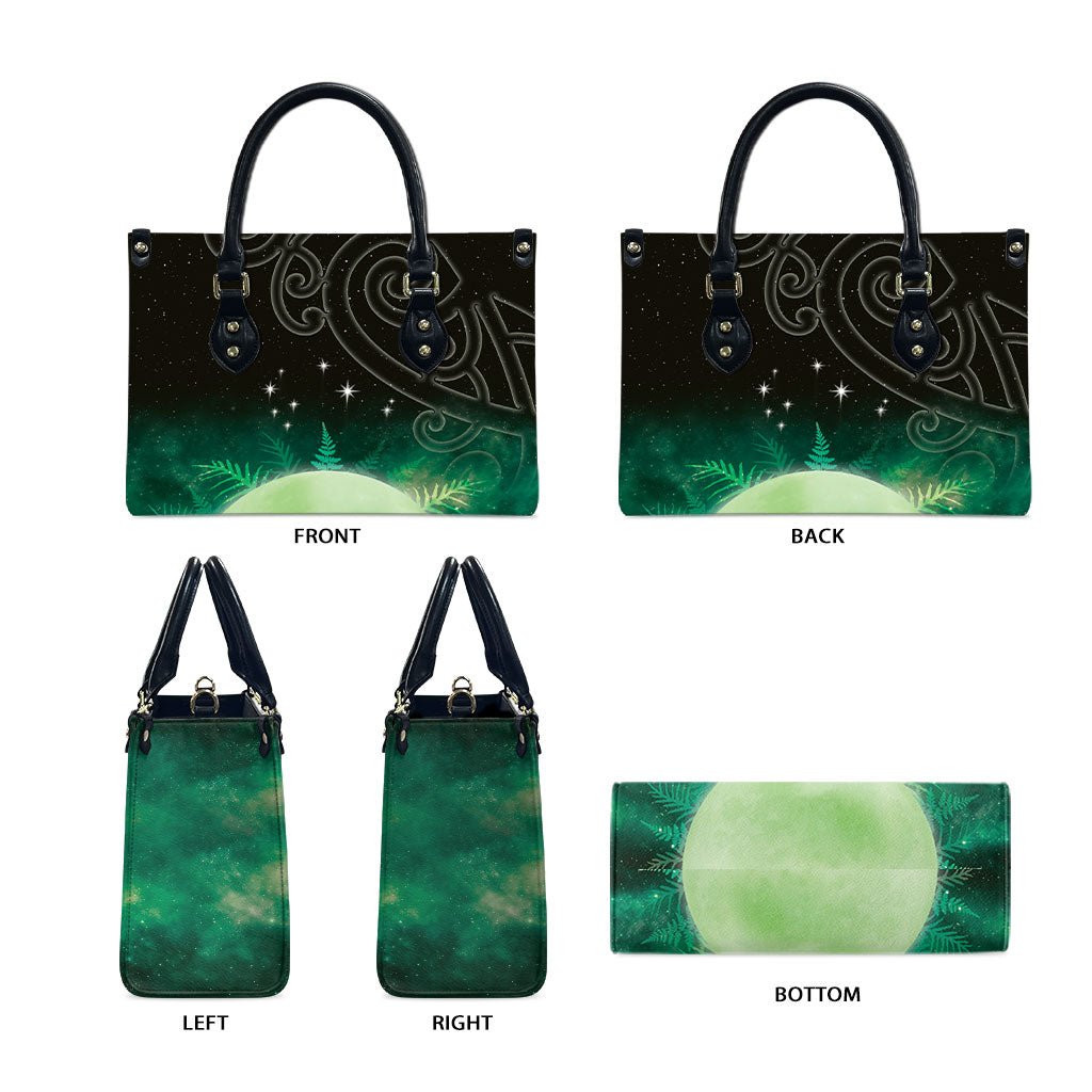 New Zealand Matariki Leather Bag Pleiades Star Cluster Green Galaxy