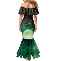 New Zealand Matariki Mermaid Dress Pleiades Star Cluster Green Galaxy LT05 - Polynesian Pride