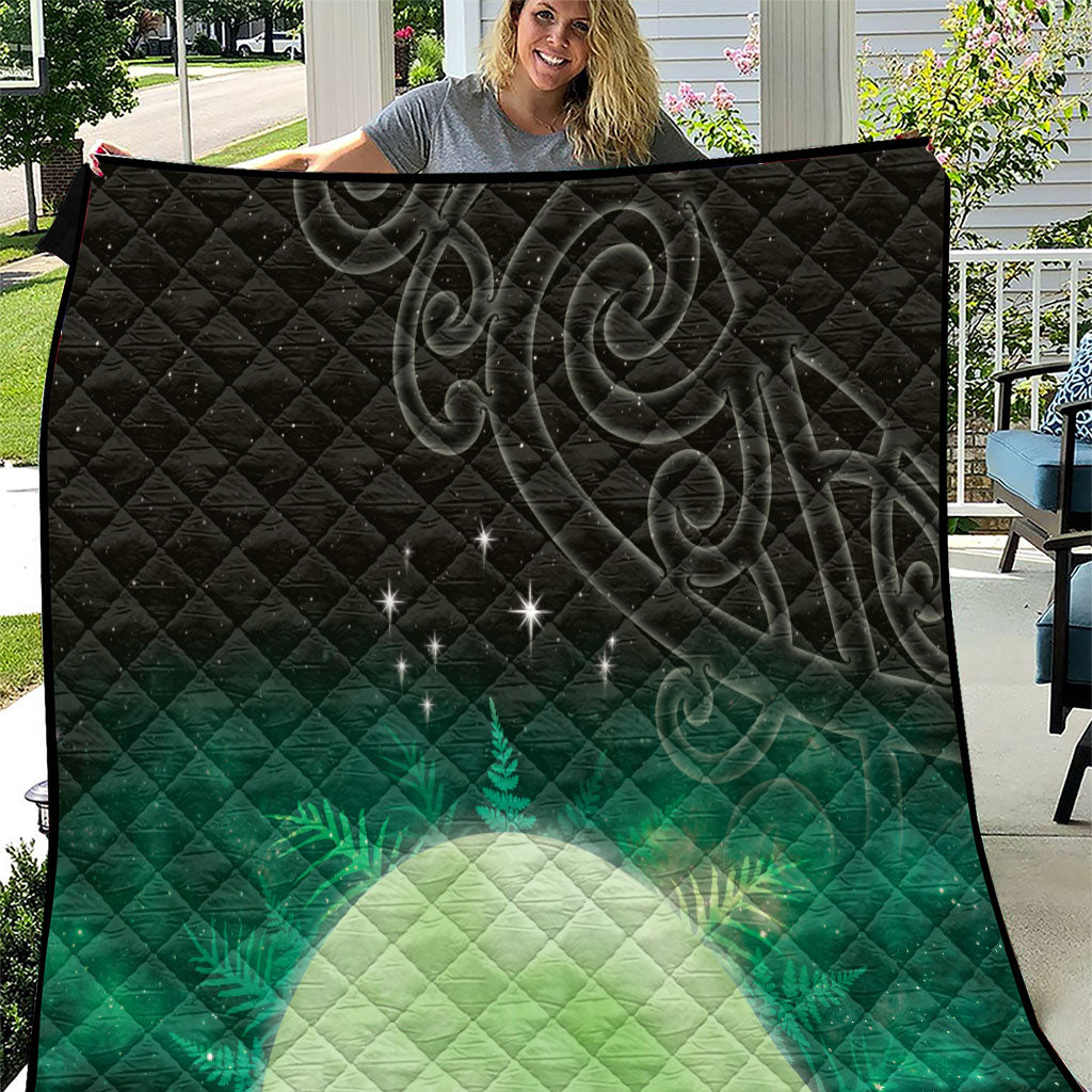 New Zealand Matariki Quilt Pleiades Star Cluster Green Galaxy LT05 Green - Polynesian Pride
