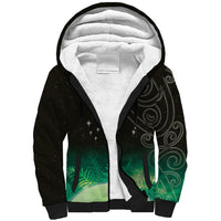 New Zealand Matariki Sherpa Hoodie Pleiades Star Cluster Green Galaxy LT05 Unisex Green - Polynesian Pride