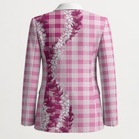 Pink Hawaii Palaka Blazer Hawaiian Honohono Lei
