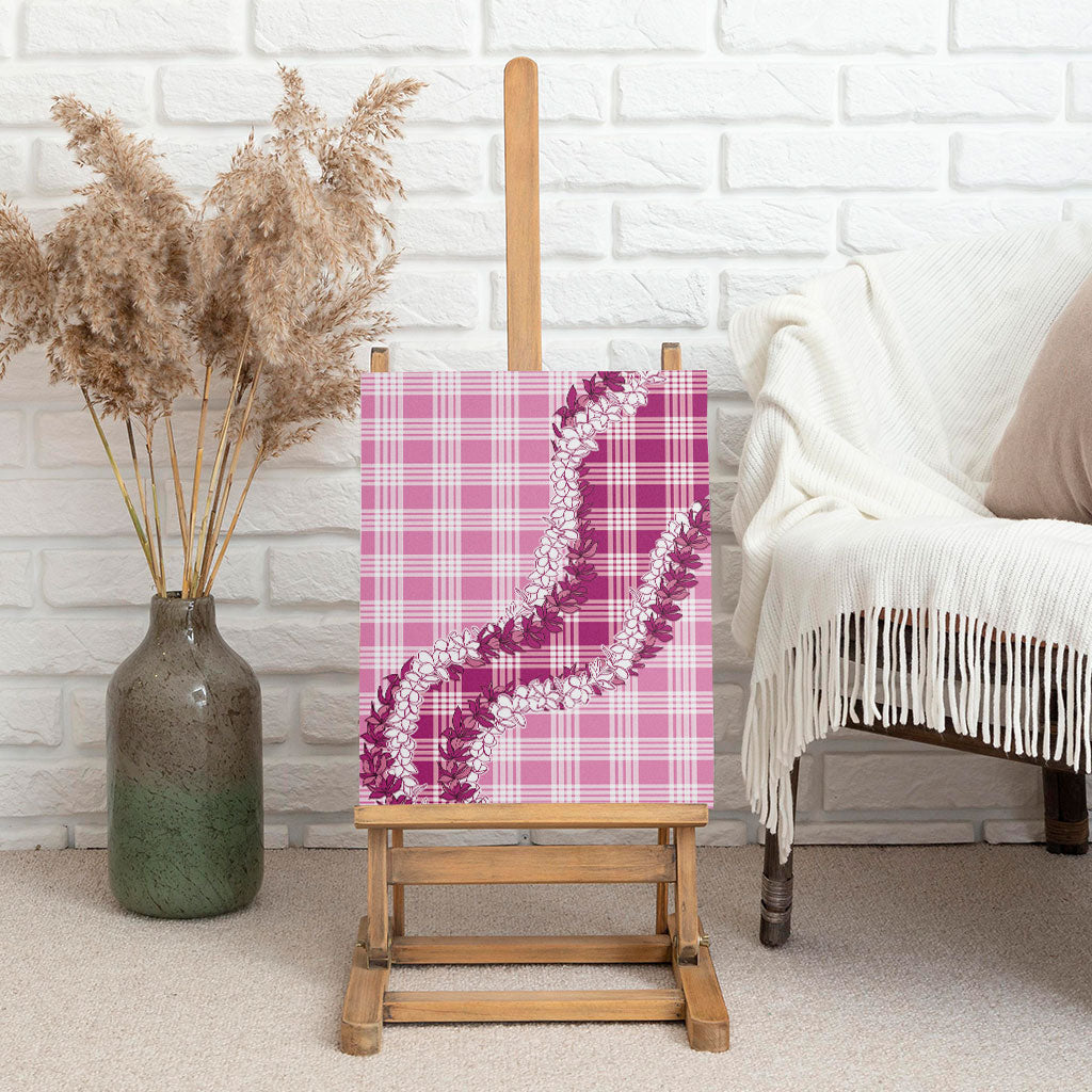Pink Hawaii Palaka Canvas Wall Art Hawaiian Honohono Lei