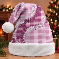 Pink Hawaii Palaka Christmas Santa Hat Hawaiian Honohono Lei LT05 Without Fur Pink - Polynesian Pride
