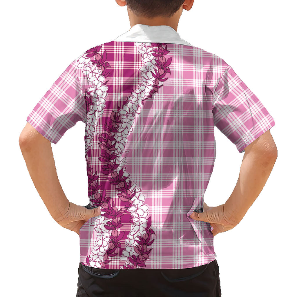 Pink Hawaii Palaka Family Matching Summer Maxi Dress and Hawaiian Shirt Hawaiian Honohono Lei LT05 - Polynesian Pride