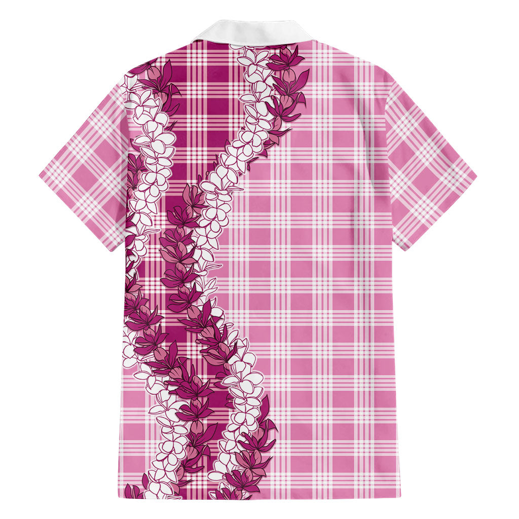 Pink Hawaii Palaka Family Matching Tank Maxi Dress and Hawaiian Shirt Hawaiian Honohono Lei LT05 - Polynesian Pride