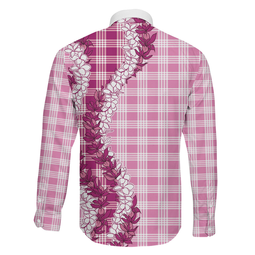 Pink Hawaii Palaka Family Matching Tank Maxi Dress and Hawaiian Shirt Hawaiian Honohono Lei LT05 - Polynesian Pride