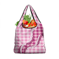 Pink Hawaii Palaka Grocery Bag Hawaiian Honohono Lei