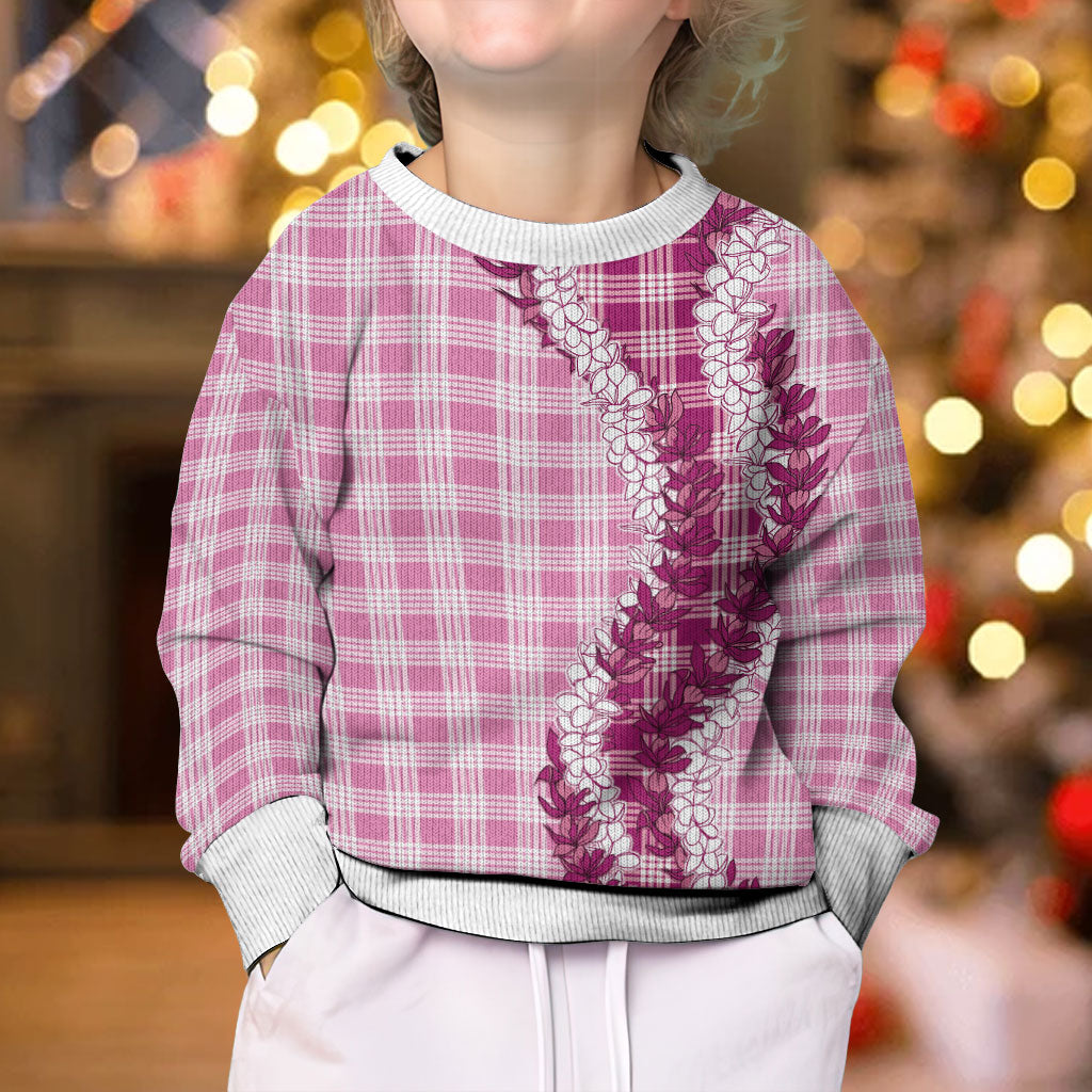 Pink Hawaii Palaka Kid Ugly Christmas Sweater Hawaiian Honohono Lei LT05 - Polynesian Pride