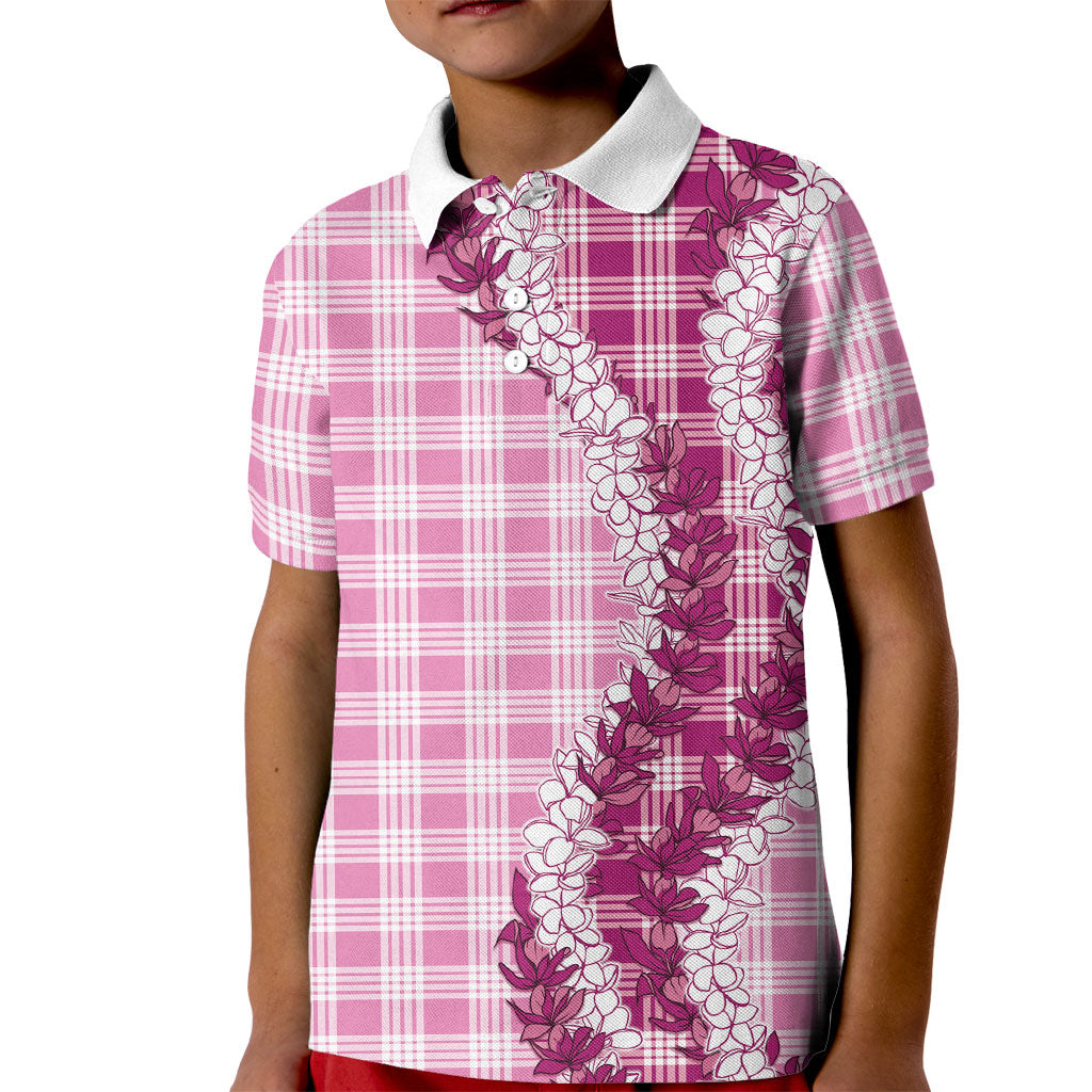 Pink Hawaii Palaka Kid Polo Shirt Hawaiian Honohono Lei