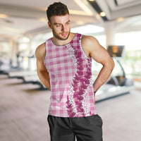 Pink Hawaii Palaka Men Tank Top Hawaiian Honohono Lei