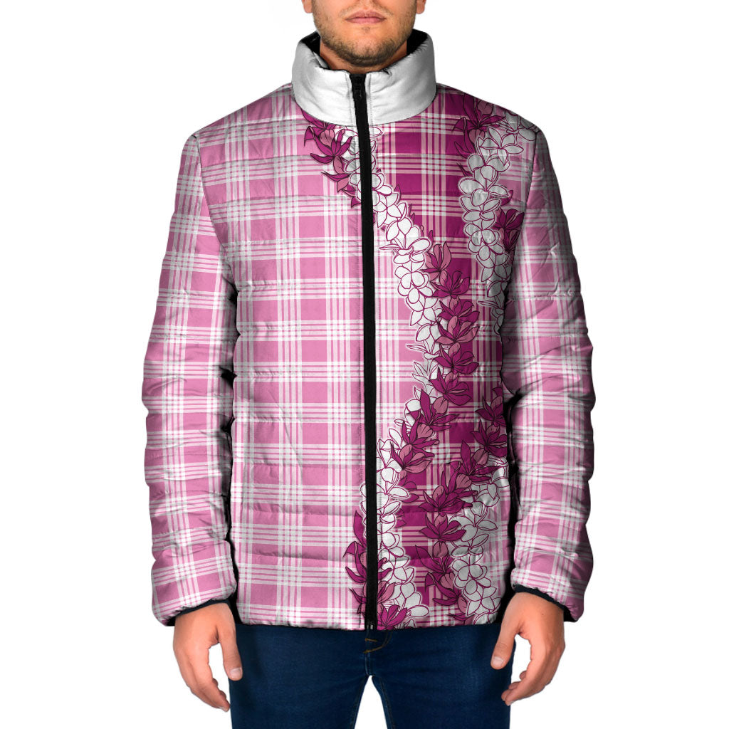 Pink Hawaii Palaka Padded Jacket Hawaiian Honohono Lei