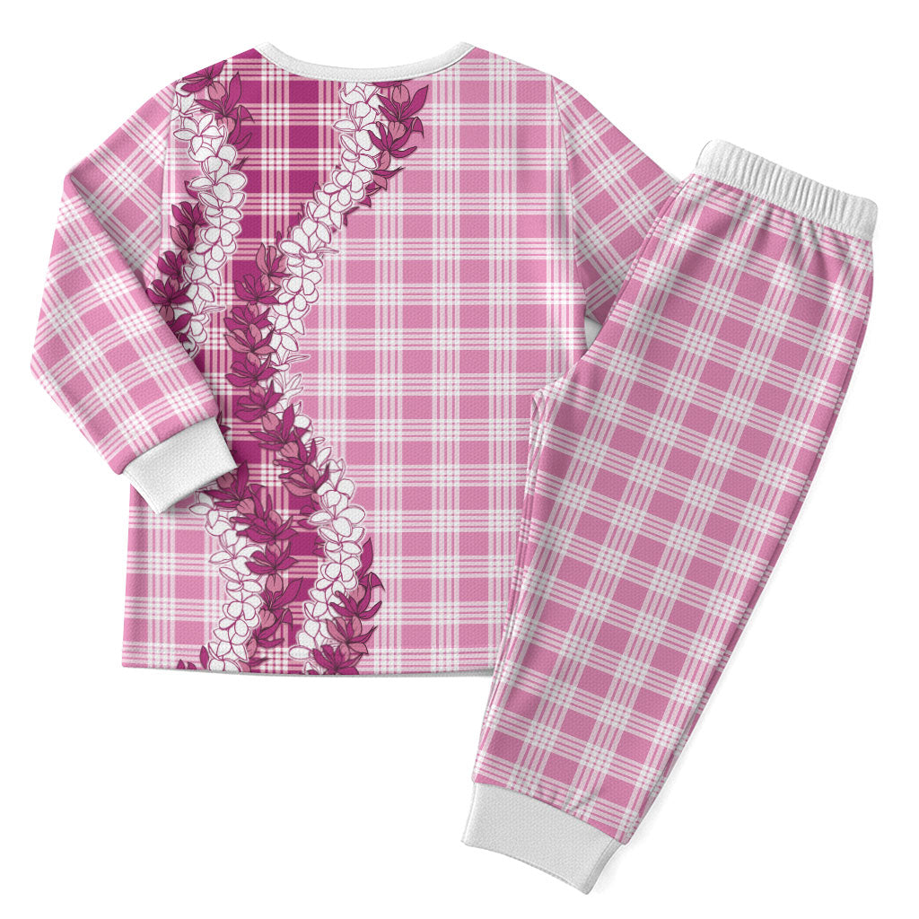 Pink Hawaii Palaka Christmas Pajama Set Hawaiian Honohono Lei LT05 - Polynesian Pride