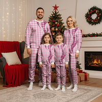 Pink Hawaii Palaka Christmas Pajama Set Hawaiian Honohono Lei LT05 - Polynesian Pride