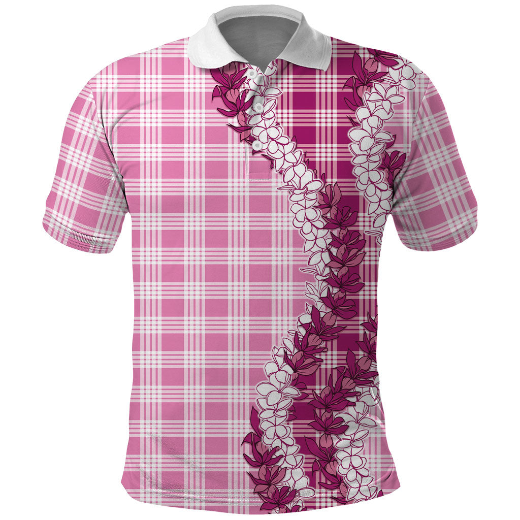 Pink Hawaii Palaka Polo Shirt Hawaiian Honohono Lei LT05 Pink - Polynesian Pride