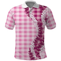 Pink Hawaii Palaka Polo Shirt Hawaiian Honohono Lei LT05 Pink - Polynesian Pride