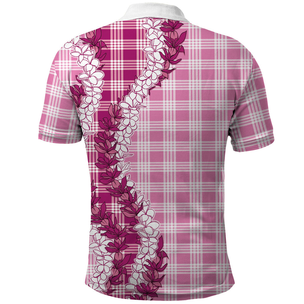 Pink Hawaii Palaka Polo Shirt Hawaiian Honohono Lei LT05 - Polynesian Pride