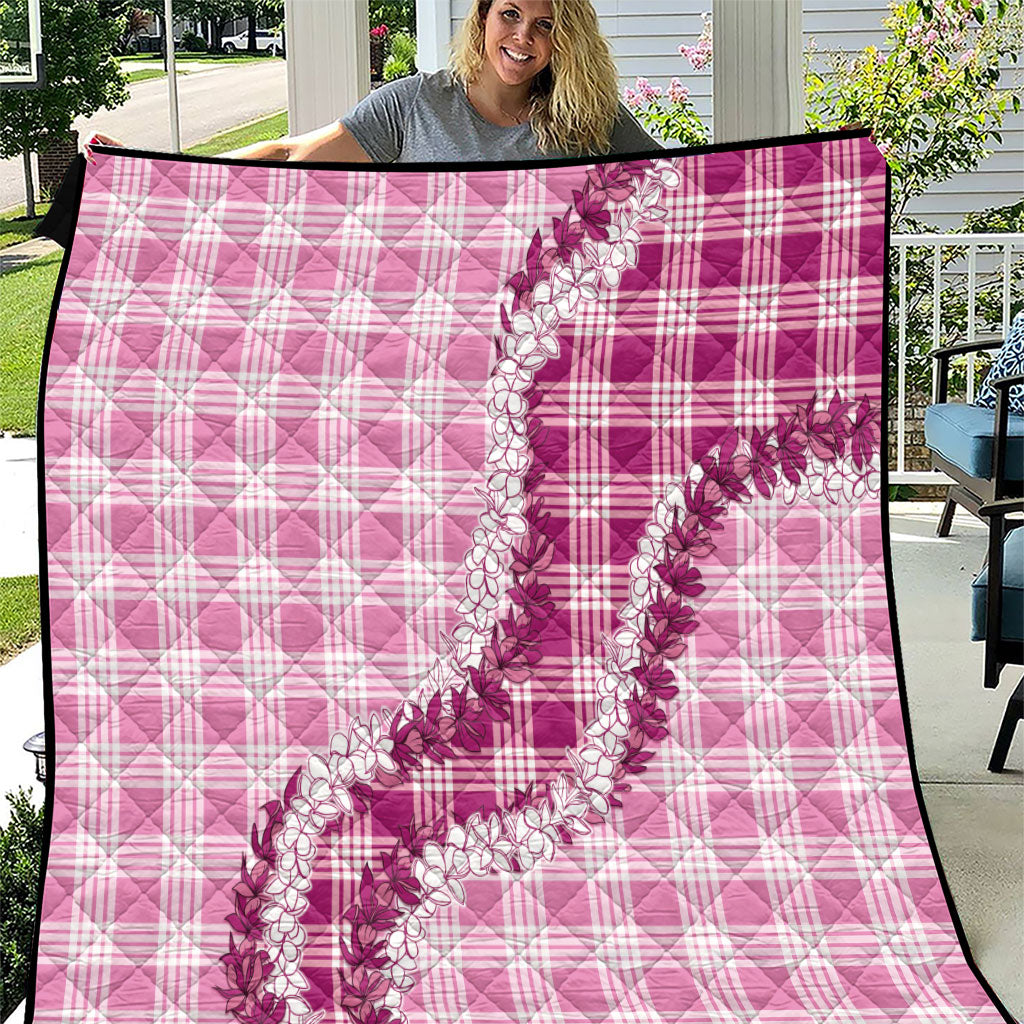 Pink Hawaii Palaka Quilt Hawaiian Honohono Lei