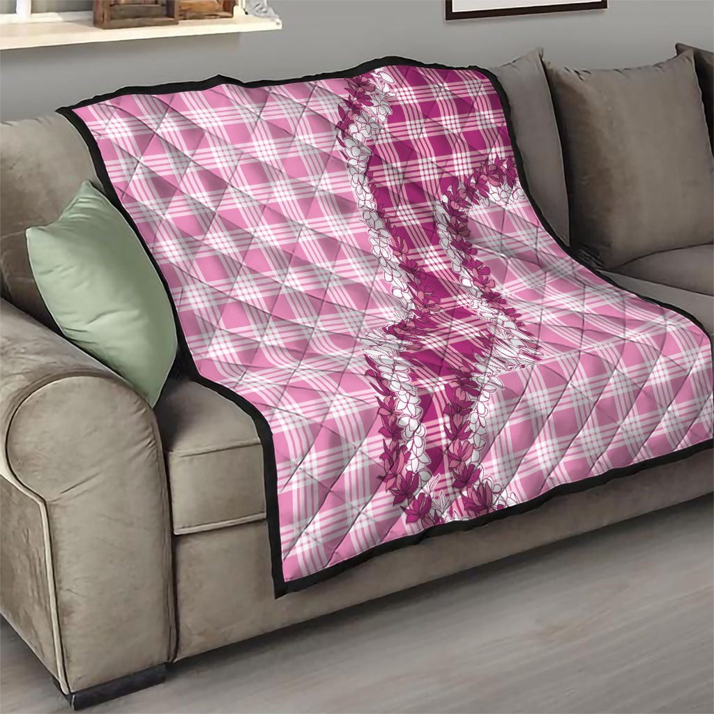 Pink Hawaii Palaka Quilt Hawaiian Honohono Lei