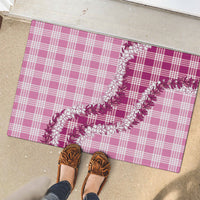Pink Hawaii Palaka Rubber Doormat Hawaiian Honohono Lei