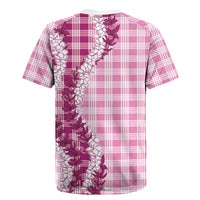 Pink Hawaii Palaka Rugby Jersey Hawaiian Honohono Lei