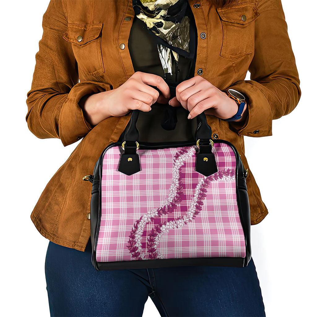 Pink Hawaii Palaka Shoulder Handbag Hawaiian Honohono Lei