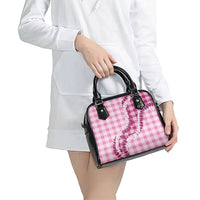 Pink Hawaii Palaka Shoulder Handbag Hawaiian Honohono Lei