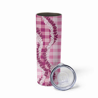 Pink Hawaii Palaka Skinny Tumbler Hawaiian Honohono Lei LT05 - Polynesian Pride