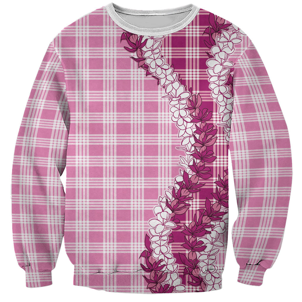 Pink Hawaii Palaka Sweatshirt Hawaiian Honohono Lei