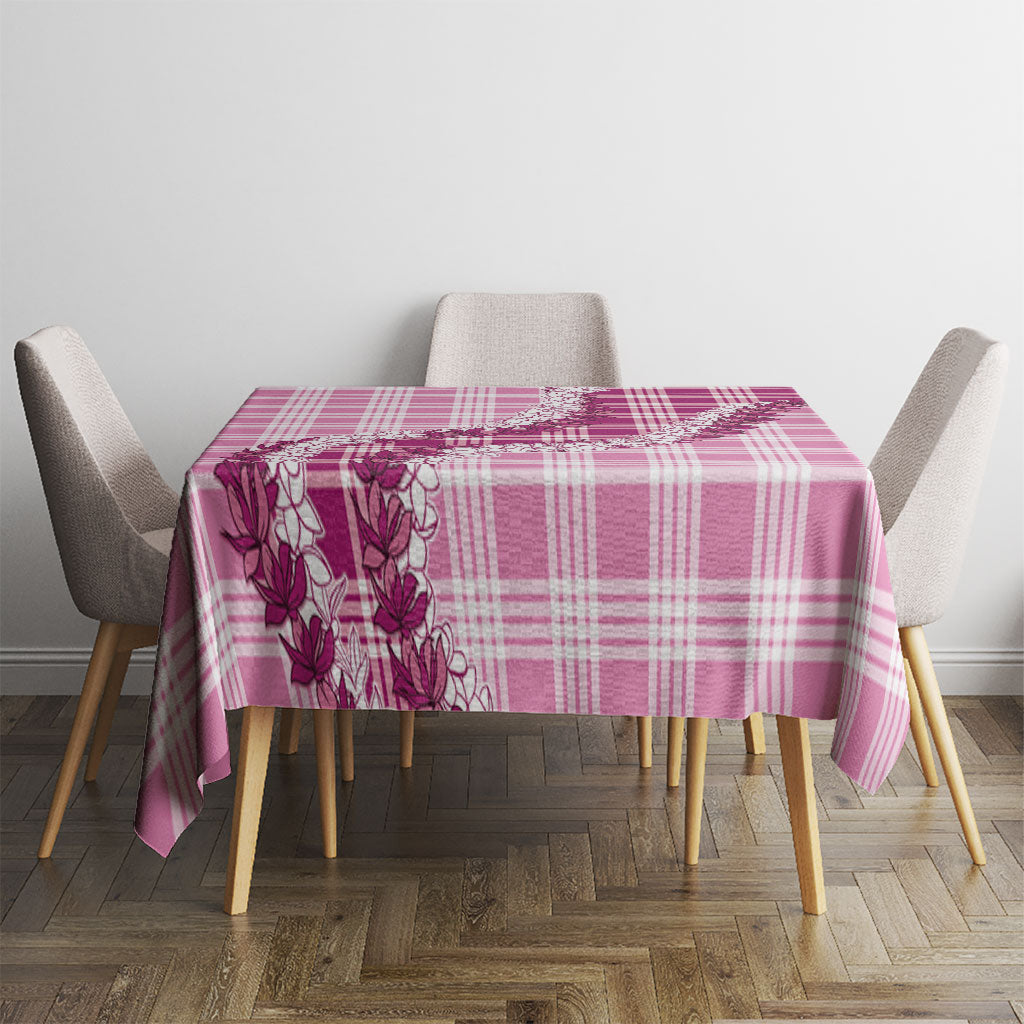 Pink Hawaii Palaka Tablecloth Hawaiian Honohono Lei