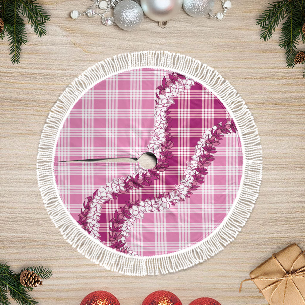 Pink Hawaii Palaka Tree Skirt Hawaiian Honohono Lei LT05 Fringed Pink - Polynesian Pride