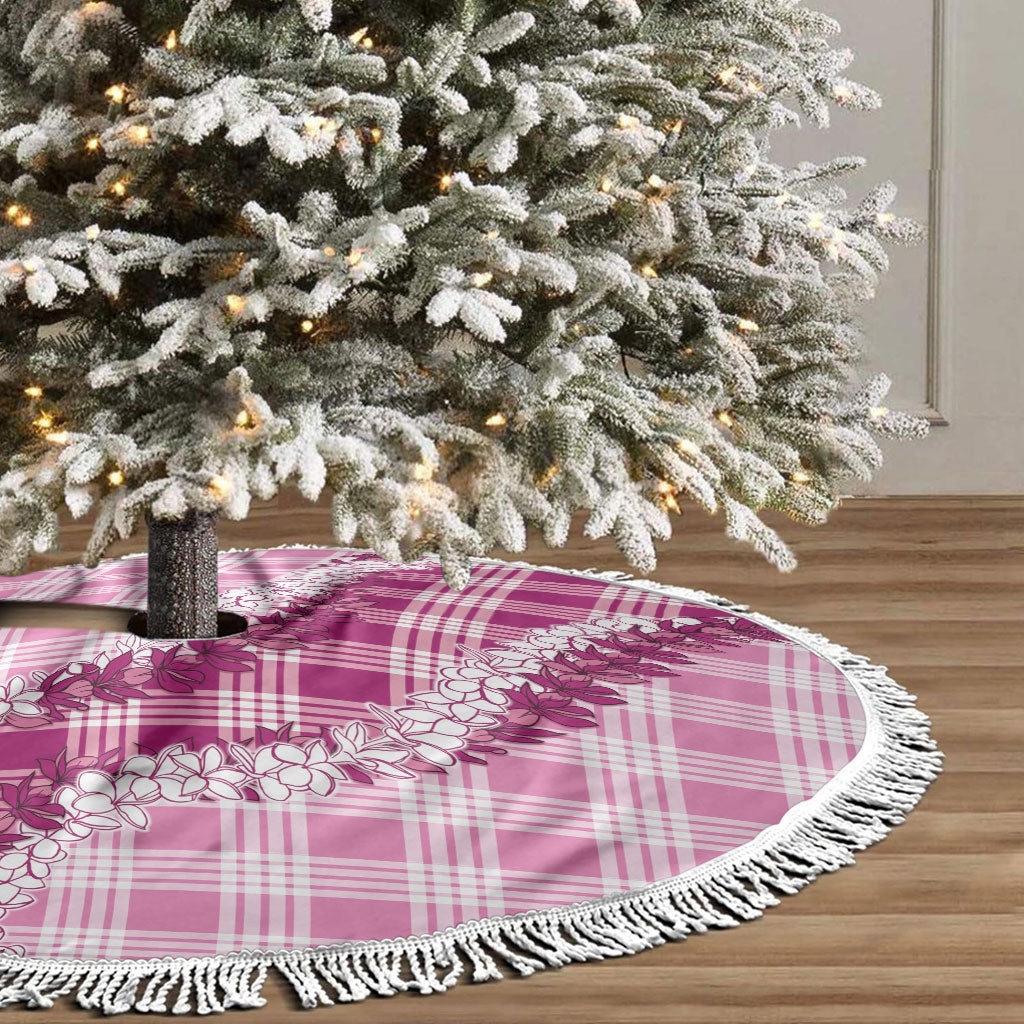 Pink Hawaii Palaka Tree Skirt Hawaiian Honohono Lei LT05 - Polynesian Pride