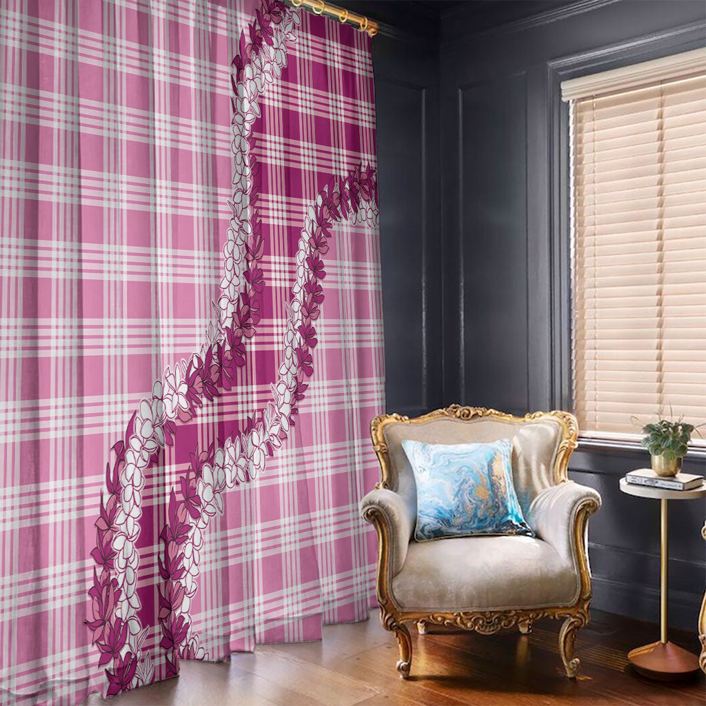 Pink Hawaii Palaka Window Curtain Hawaiian Honohono Lei