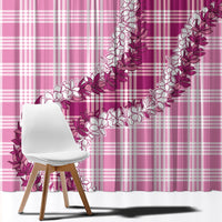 Pink Hawaii Palaka Window Curtain Hawaiian Honohono Lei