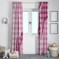 Pink Hawaii Palaka Window Curtain Hawaiian Honohono Lei