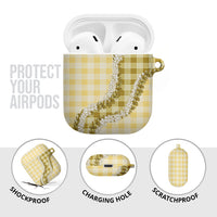 Yellow Hawaii Palaka AirPods Case Hawaiian Honohono Lei