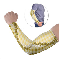 Yellow Hawaii Palaka Arm Sleeves Hawaiian Honohono Lei LT05 Set of 2 Yellow - Polynesian Pride