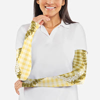 Yellow Hawaii Palaka Arm Sleeves Hawaiian Honohono Lei LT05 - Polynesian Pride