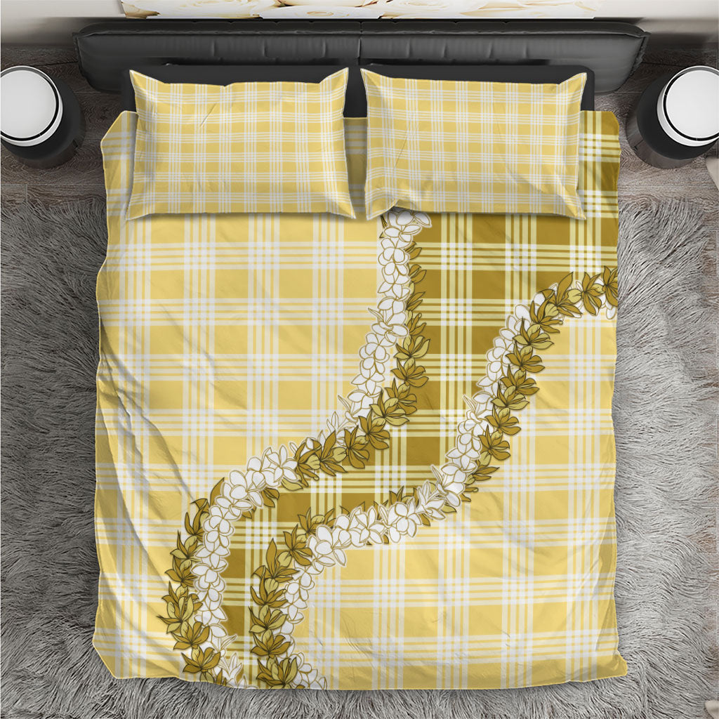 Yellow Hawaii Palaka Bedding Set Hawaiian Honohono Lei