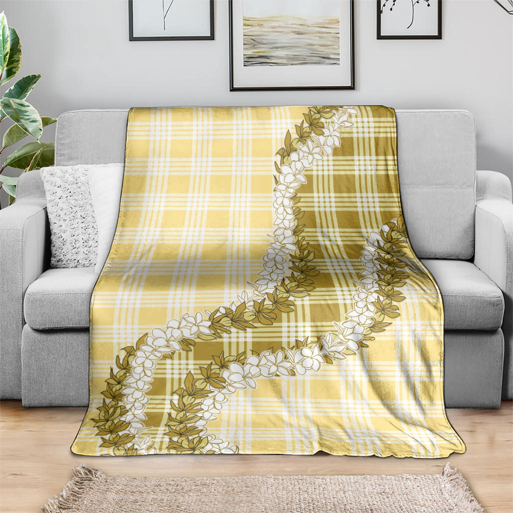 Yellow Hawaii Palaka Blanket Hawaiian Honohono Lei