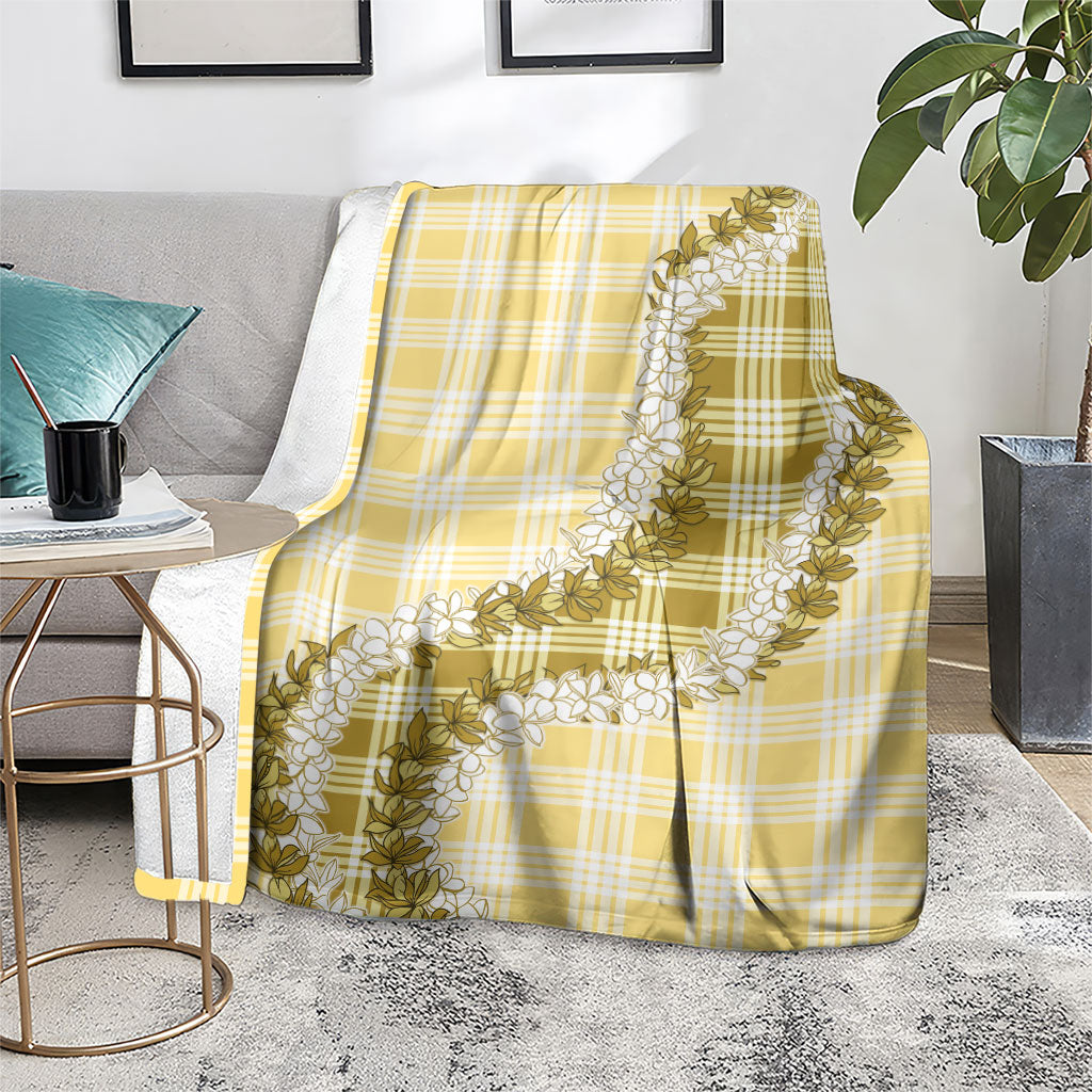 Yellow Hawaii Palaka Blanket Hawaiian Honohono Lei