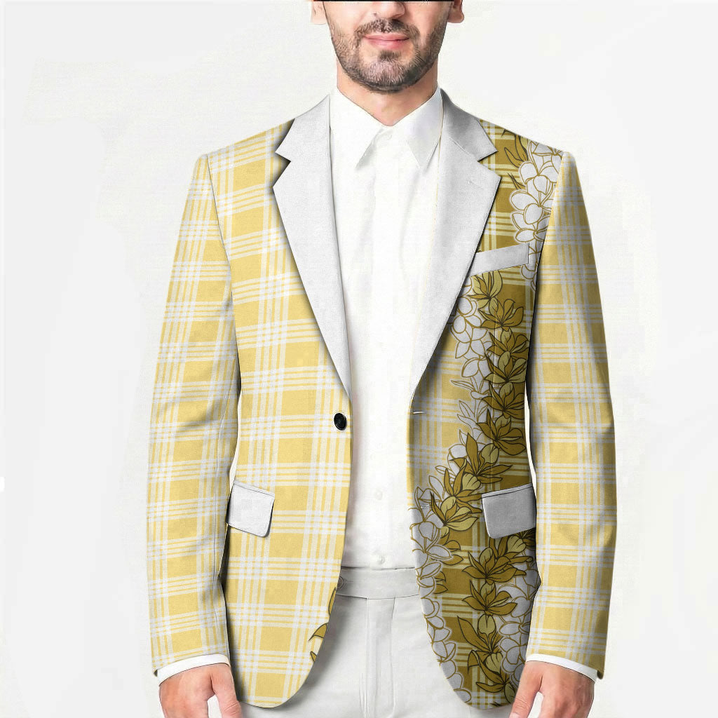 Yellow Hawaii Palaka Blazer Hawaiian Honohono Lei