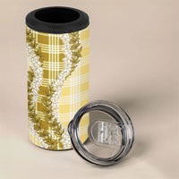 Yellow Hawaii Palaka 4 in 1 Can Cooler Tumbler Hawaiian Honohono Lei LT05 - Polynesian Pride