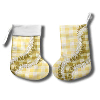 Yellow Hawaii Palaka Christmas Stocking Hawaiian Honohono Lei LT05 - Polynesian Pride