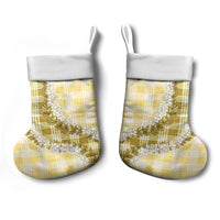 Yellow Hawaii Palaka Christmas Stocking Hawaiian Honohono Lei LT05 - Polynesian Pride