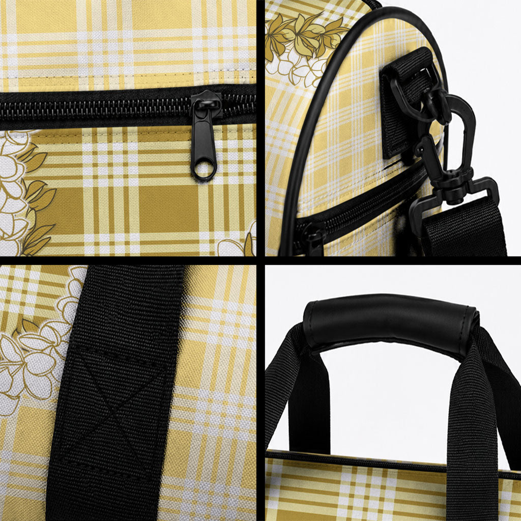 Yellow Hawaii Palaka Duffle Bag Hawaiian Honohono Lei LT05 - Polynesian Pride